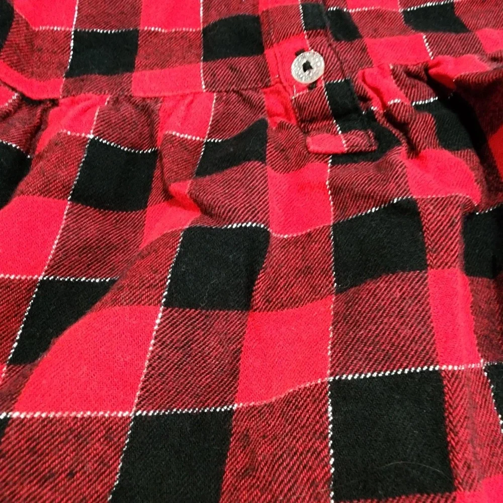 Jumping Beans Red Black‎ Buffalo Plaid Long Sleeve Tunic Shirt Toddler Girls 3T